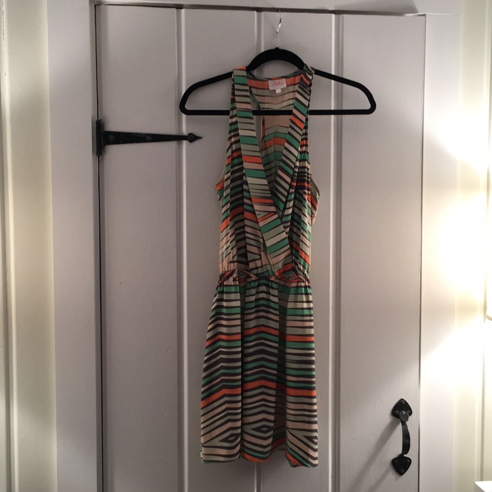Parker racer back dress! V neck snap neck